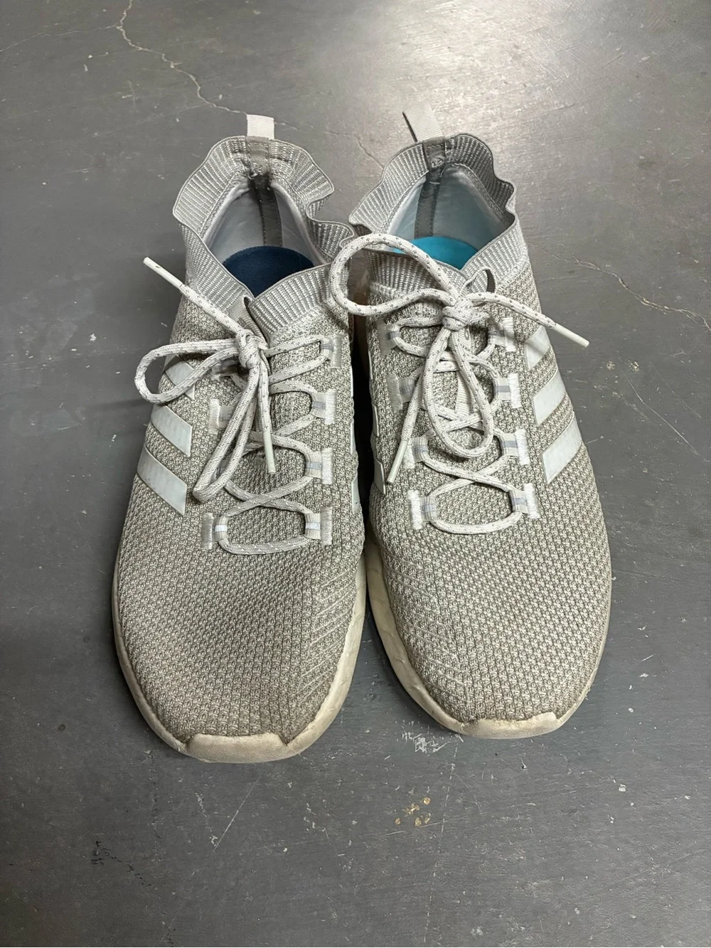 Adidas Questar Rise Cloudfoam Sock Men's Raw White Athletic Running Shoes 11